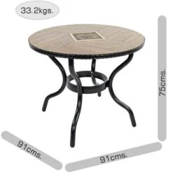 Harrison 91cm Patio Table 13 Harrison 91cm Patio Table -Dunelm 30901700 alt09