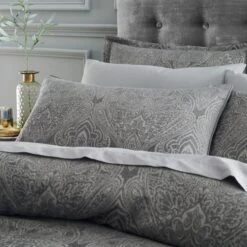 Haven Paisley Chenille Duvet Cover And Pillowcase Set -Dunelm 30902540 alt01