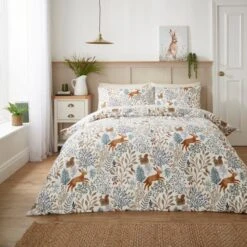 Woodland Tale Brushed Cotton Duvet Cover And Pillowcase Set -Dunelm 30907913