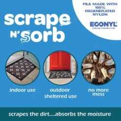 Scrape N Sorb Squares Outdoor Doormat -Dunelm 30916546 alt05