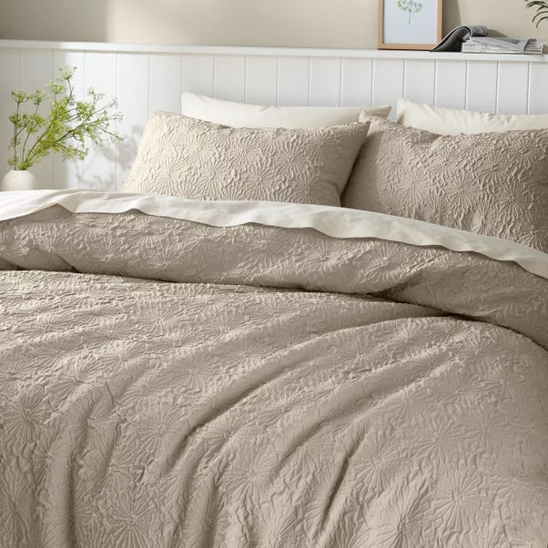 Astra Textured Floral Duvet Cover And Pillowcase Set 10 Astra Textured Floral Duvet Cover And Pillowcase Set - Image 8