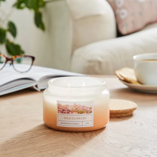 Wild Flowers Ombre Multi Wick Candle 3 Wild Flowers Ombre Multi Wick Candle