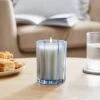 Ylang Ylang & Neroli Scalloped Blue Glass Candle -Dunelm 30922610