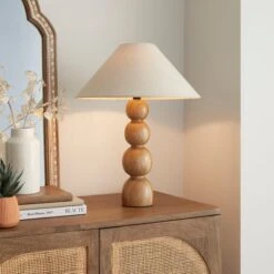 Fern Bobble Wooden Table Lamp Base 11 Fern Bobble Wooden Table Lamp Base -Dunelm 30922857 alt02