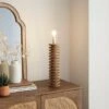 Maple Ribbed Wooden Table Lamp Base
