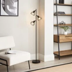 Austin Industrial Adjustable 3 Light Floor Lamp