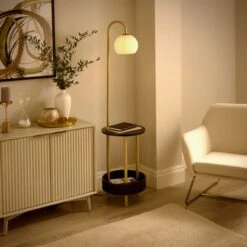 Georgi Shelved Floor Lamp 21 Georgi Shelved Floor Lamp -Dunelm 30922895 alt01