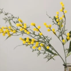 Artificial Yellow Mimosa Stem 8 Artificial Yellow Mimosa Stem -Dunelm 30923112 alt02