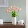 Artificial Tulip Arrangement In Textured Ceramic Vase -Dunelm 30923367