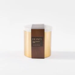 Brushed Gold Floral Honey Candle -Dunelm 30923377 alt05
