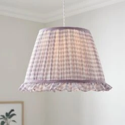Carys Frilled Gingham Lamp Shade -Dunelm 30923637