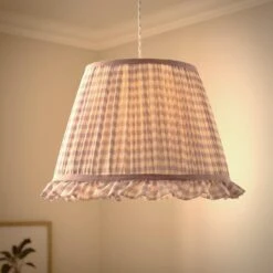 Carys Frilled Gingham Lamp Shade -Dunelm 30923637 alt01