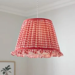 Carys Frilled Gingham Lamp Shade -Dunelm 30923638