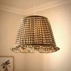 Carys Frilled Gingham Lamp Shade -Dunelm 30923639 alt01