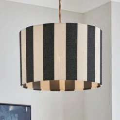 Beatrice Stripe Drum Lamp Shade -Dunelm 30923653