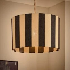 Beatrice Stripe Drum Lamp Shade -Dunelm 30923653 alt01