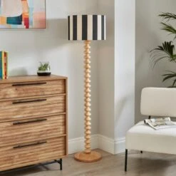 Beatrice Stripe Drum Lamp Shade -Dunelm 30923653 alt03