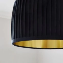 Sawyer Pleated Velvet Drum Lamp Shade -Dunelm 30923800 alt02
