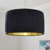 Sawyer Pleated Velvet Drum Lamp Shade -Dunelm 30923801