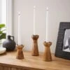 Set Of 3 Mango Wood Candle Holders -Dunelm 30924473