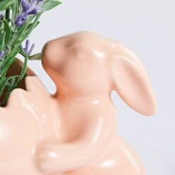 Pink Ceramic Bunny Pot -Dunelm 30924811 alt01