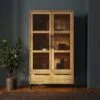 Bryant Display Cabinet, Mango Wood Effect 2 Bryant Display Cabinet, Mango Wood Effect -Dunelm 30925262