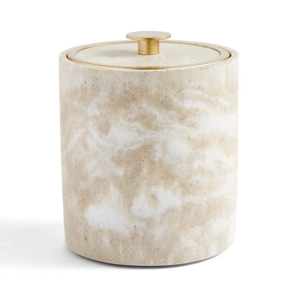 Marble Resin Tall Storage Pot With Lid 4 Marble Resin Tall Storage Pot With Lid - Image 2