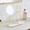 Freestanding Marble Round Dressing Table Mirror With Jewellery Storage -Dunelm 30925329