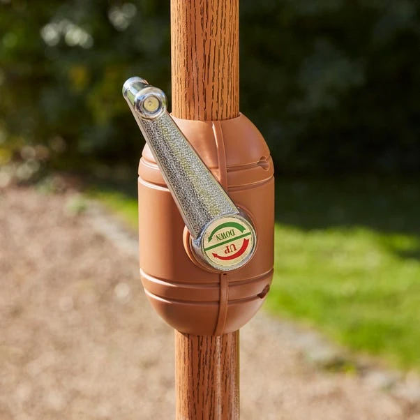 2.7m Cream Parasol With Wood Effect Pole 5 2.7m Cream Parasol With Wood Effect Pole - Image 3