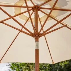 2.7m Cream Parasol With Wood Effect Pole 10 2.7m Cream Parasol With Wood Effect Pole -Dunelm 30925737 alt03
