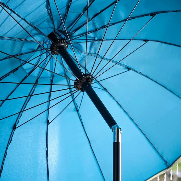 2.85m Peacock And Gold Carousel Parasol 6 2.85m Peacock And Gold Carousel Parasol - Image 4