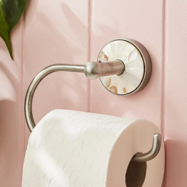 Mother Of Pearl Brushed Chrome Toilet Roll Holder 4 Mother Of Pearl Brushed Chrome Toilet Roll Holder - Image 2