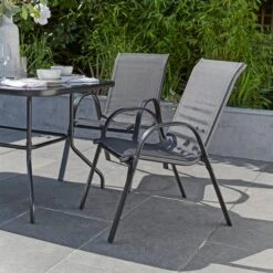 Set Of 2 Textilene Stacking Chairs -Dunelm 30926401