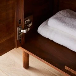 Alani 2 Door Bathroom Cabinet, Acacia Wood -Dunelm 30926640 alt02