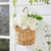 Artificial White Hydrangea In Hanging Basket -Dunelm 30926642