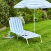 Blue And White Folding Lounger 2 Blue And White Folding Lounger -Dunelm 30926656