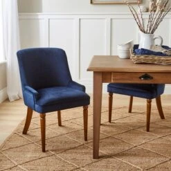 Beatrice Dining Chair, Luxe Navy Velvet