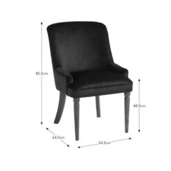 Beatrice Dining Chair, Luxe Navy Velvet -Dunelm 30927138 alt09