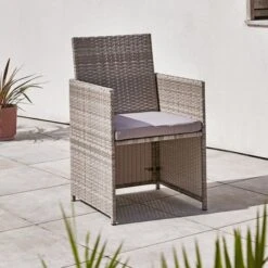 Grey Rattan 4 Seater Dining Cube Set 17 Grey Rattan 4 Seater Dining Cube Set -Dunelm 30927273 alt07