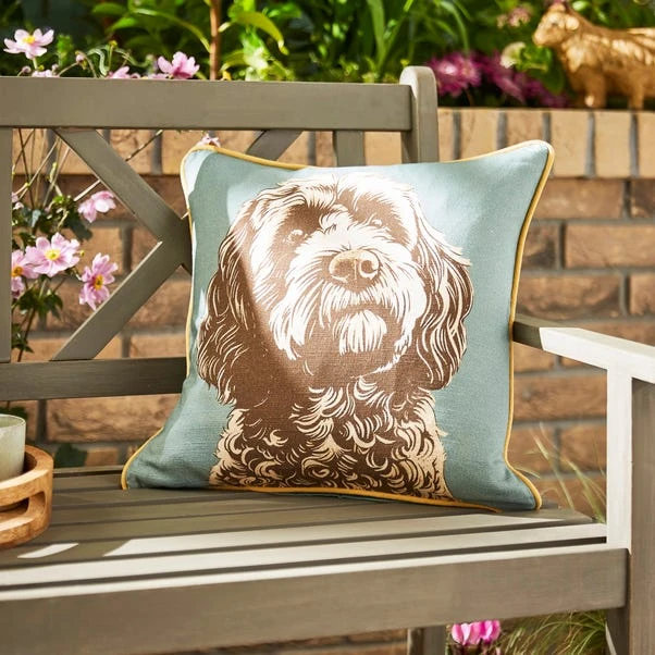 Cockapoo Green Outdoor Square Cushion 3 Cockapoo Green Outdoor Square Cushion