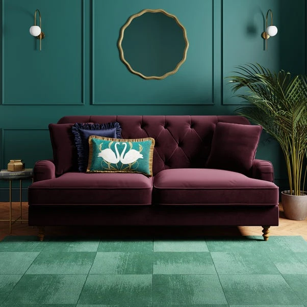 Beatrice Buttoned Velvet 3 Seater Double Sofa Bed 4 Beatrice Buttoned Velvet 3 Seater Double Sofa Bed - Image 2