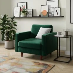 Zoe Plain Velvet Armchair