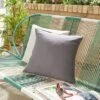 Pack Of 2 Grey Outdoor Square Cushion Covers -Dunelm 30927793