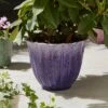 Purple Resin Lotus Flower Plant Pot -Dunelm 30927981