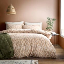 Syrah Ikat 100% Cotton Duvet Cover And Pillowcase Set -Dunelm 30928576 alt07