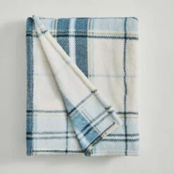 Printed Check Fleece Throw -Dunelm 30928609 alt02