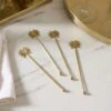 Gold Palm Drink Stirrers, 4 Pack -Dunelm 30929947