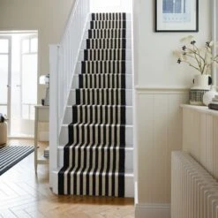 Beatrice Striped Textured Wool Stair Runner -Dunelm 30930309