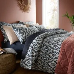 Syrah Ikat 100% Cotton Duvet Cover And Pillowcase Set -Dunelm 30931779 alt08