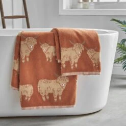 Highland Cow Cotton Towel -Dunelm 30932213